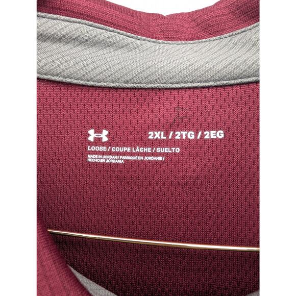 NWT Under Armour Men's UA Tech Polo in Maroon size 2XL - Picture 6 of 7